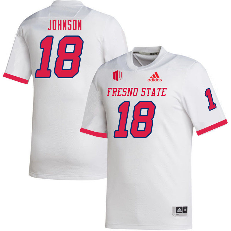 Men-Youth #18 Isaiah Johnson Fresno State Bulldogs College Football Jerseys Sale-White